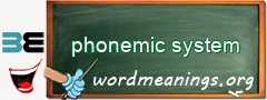 WordMeaning blackboard for phonemic system